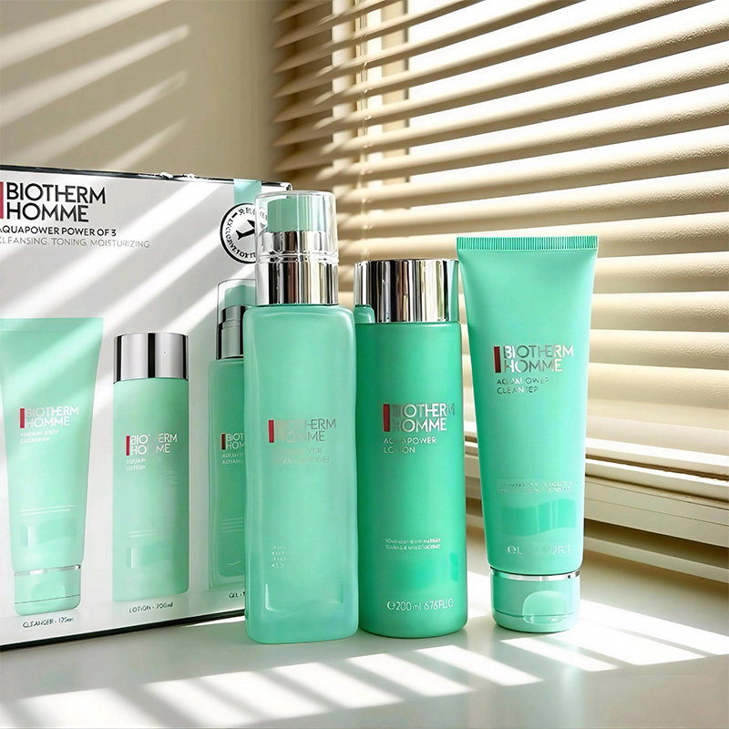 碧欧泉水动力男士三件套补水保湿舒缓控油洗面奶爽肤水乳液套装