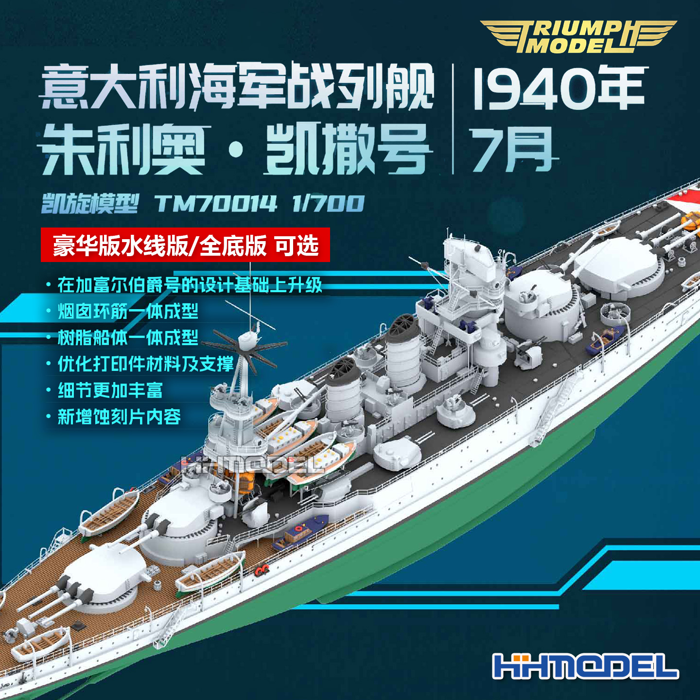 凯旋拼装模型朱利奥凯撒战列舰