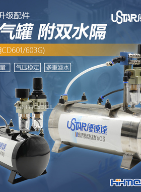 恒辉 优速达 气泵升级配件 气缸/储气罐 附双水隔 适用CD601 603G