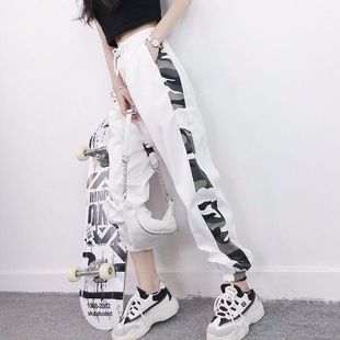 ins运动裤 女春夏哈伦裤 原宿bf风hiphop学生韩版 潮宽松束脚休闲裤