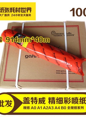 进口原装盖特威工程白纸加厚打印纸精细彩喷纸100克gA0 914mmx40m