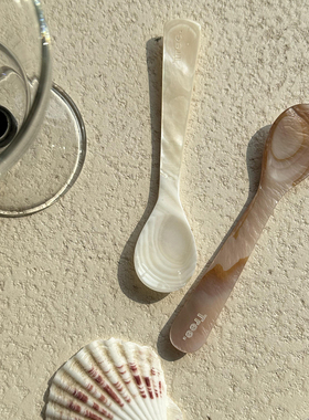 树的岛Tree天然贝壳勺纯手工咖啡勺珍珠贝母搅拌冰淇淋甜品茶匙勺