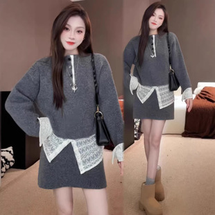 女款 套装 韩式 冬装 韩系 搭配一整套裙巨好看 2026超火独特漂亮冬装