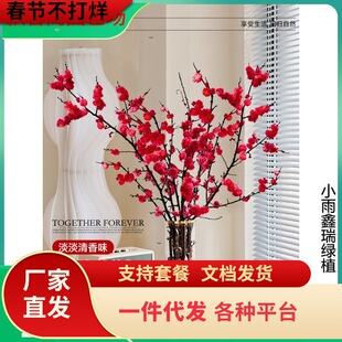 带花水培红梅花桃花树干枝珍珠李鲜花室内花卉雪柳盆栽切