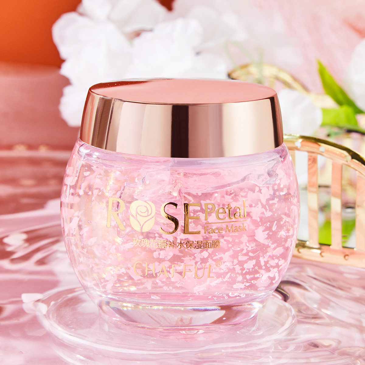 香芙儿玫瑰花瓣面膜膏补水保湿修护提亮肤色改善皮肤干燥涂抹面膜