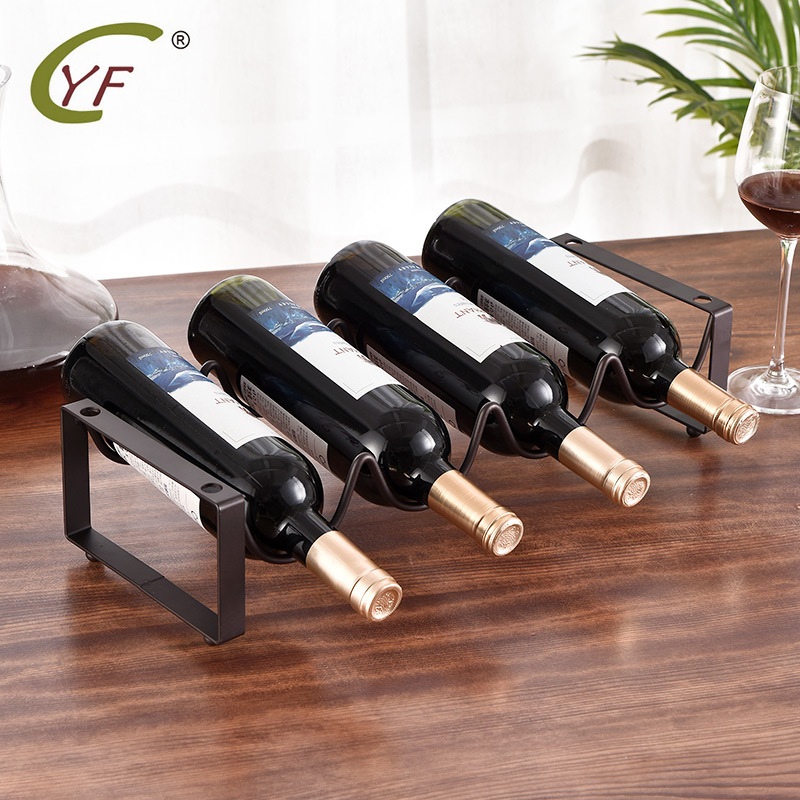 美式4瓶简约欧式酒瓶架子一体加粗铁艺红酒架可叠加 Winerack爆款