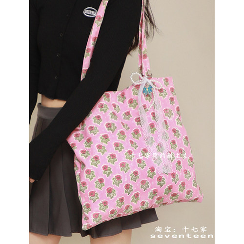 遇见若兮文艺田园风春夏帆布包女