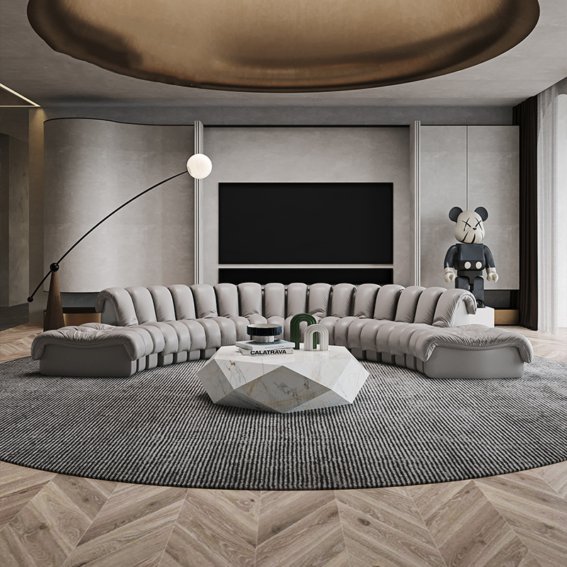 意式极简脊椎钢琴沙发组合