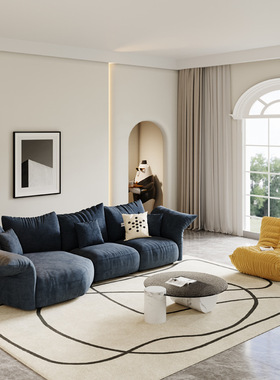 设计师大户型客厅异形意式极简edra花瓣沙发布艺转角弧形别墅组合