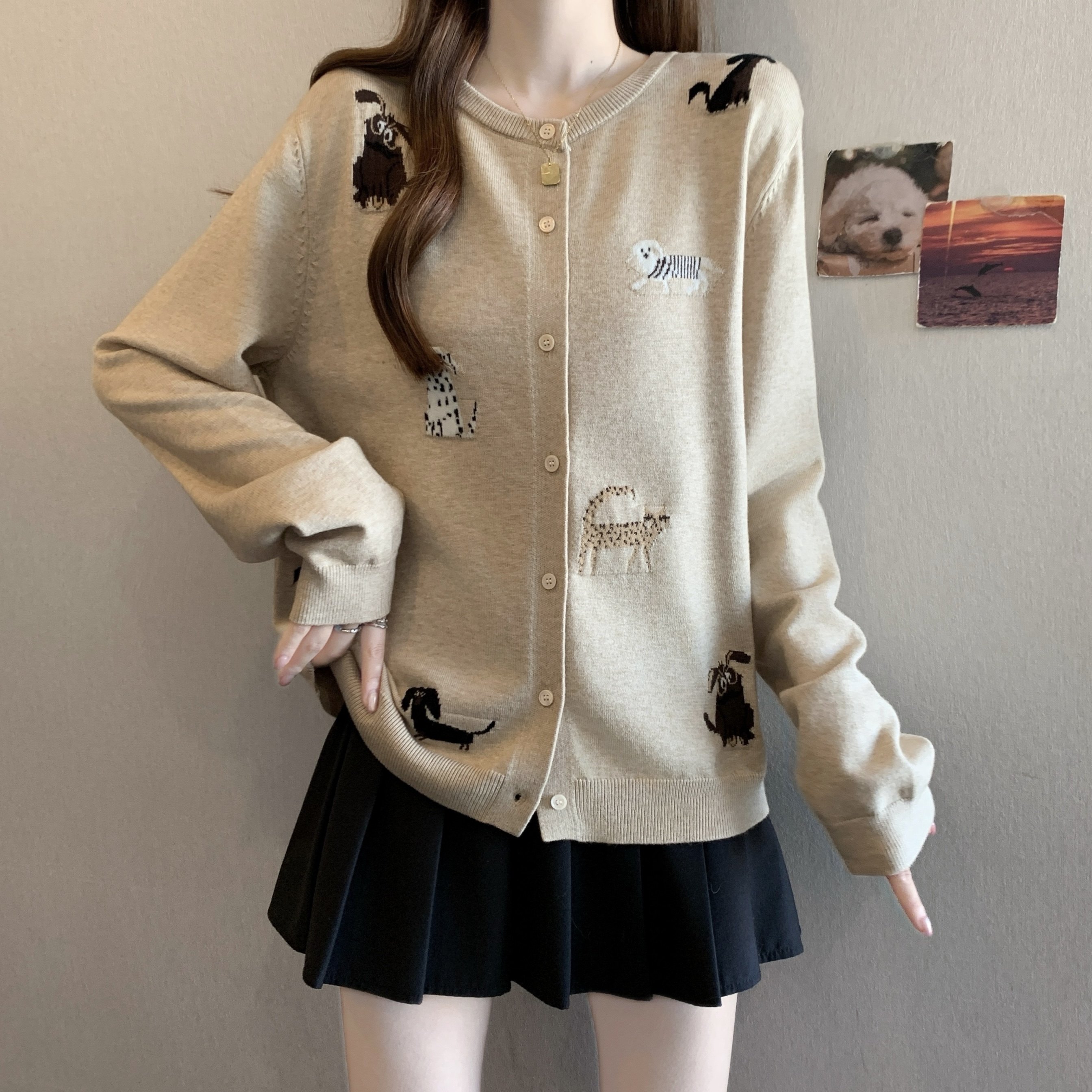 大码女装胖mm燕麦色针织衫长袖毛衣2025秋冬新款时尚宽松百搭上衣,女装/女士精品,大码内搭,淘宝优惠券,粉丝福利购,淘宝优惠卷