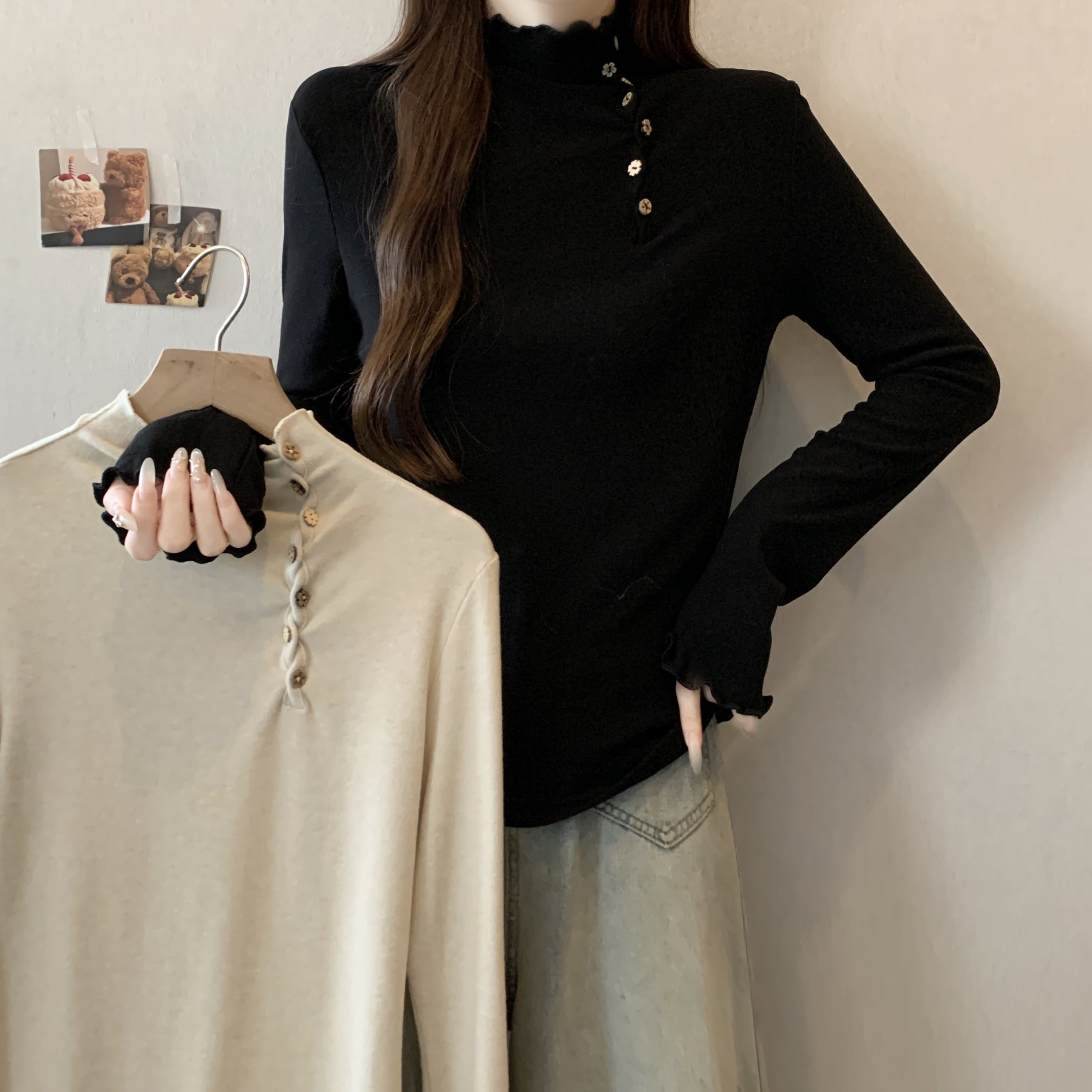 大码女装法式气质T恤秋季新款时尚设计感内搭打底衫胖mm长袖上衣,女装/女士精品,大码内搭,淘宝优惠券,粉丝福利购,淘宝优惠卷