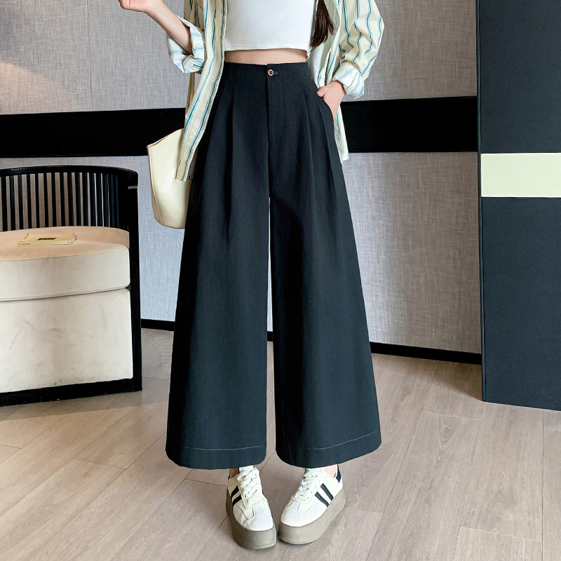 2026年春夏新款时尚设计感高腰气质长裤宽松百搭阔腿九分休闲裤女,女装/女士精品,休闲裤,淘宝优惠券,粉丝福利购,淘宝优惠卷