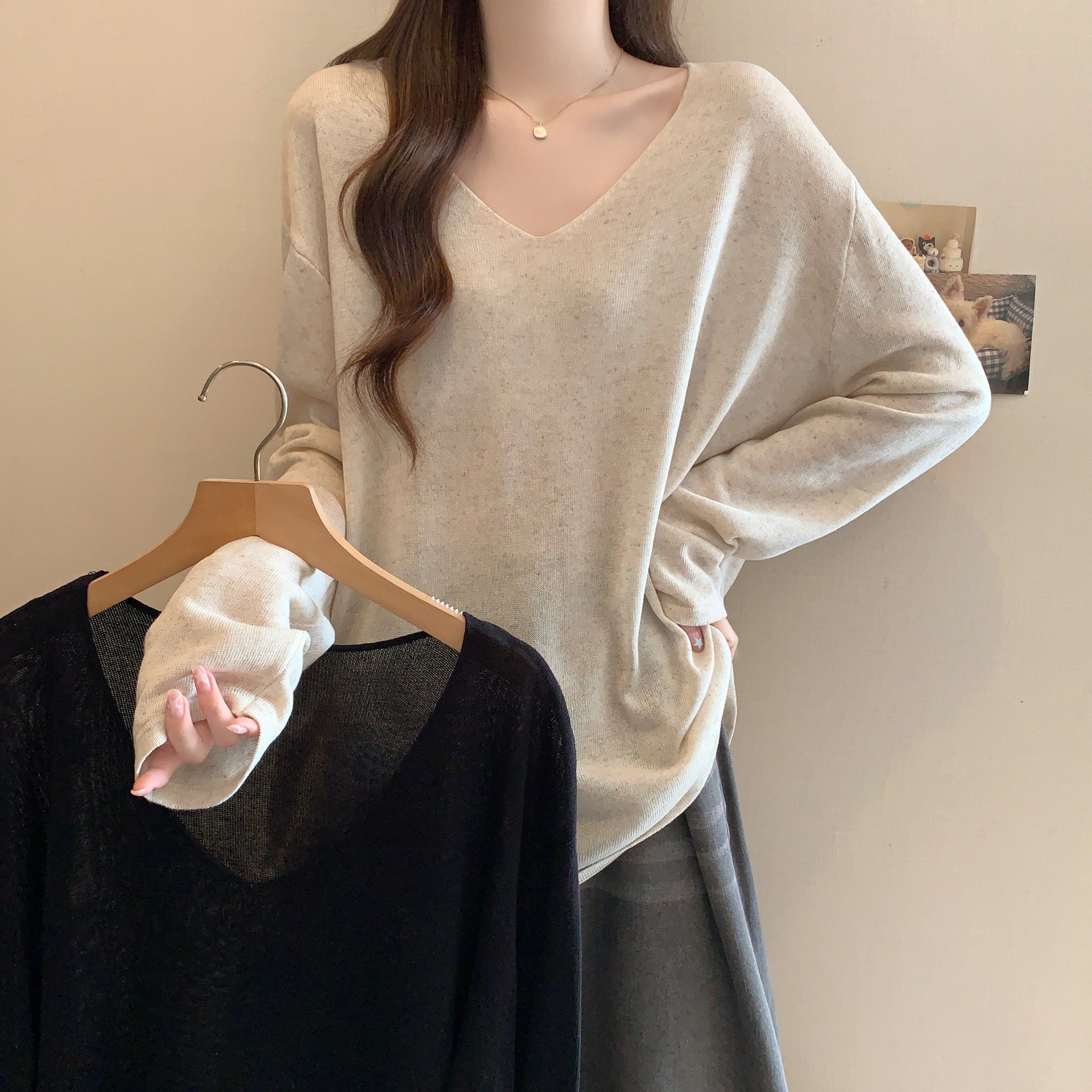 大码女装2025秋季新款内搭纯色针织打底衫胖MM气质V领长袖T恤上衣,女装/女士精品,大码内搭,淘宝优惠券,粉丝福利购,淘宝优惠卷