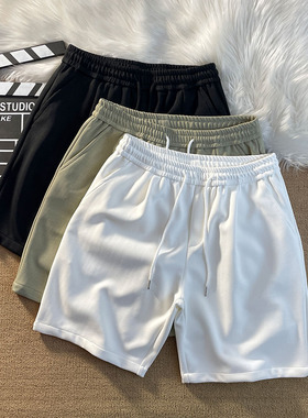 重磅280克小格纹街头美式休闲运动短裤男宽松潮牌篮球五分裤夏季