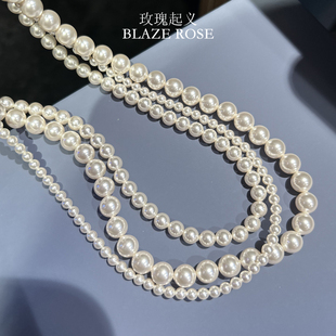 博主推荐 进口施家珍珠项链可配黄金玉石吊坠纯银锁骨链美国注金扣