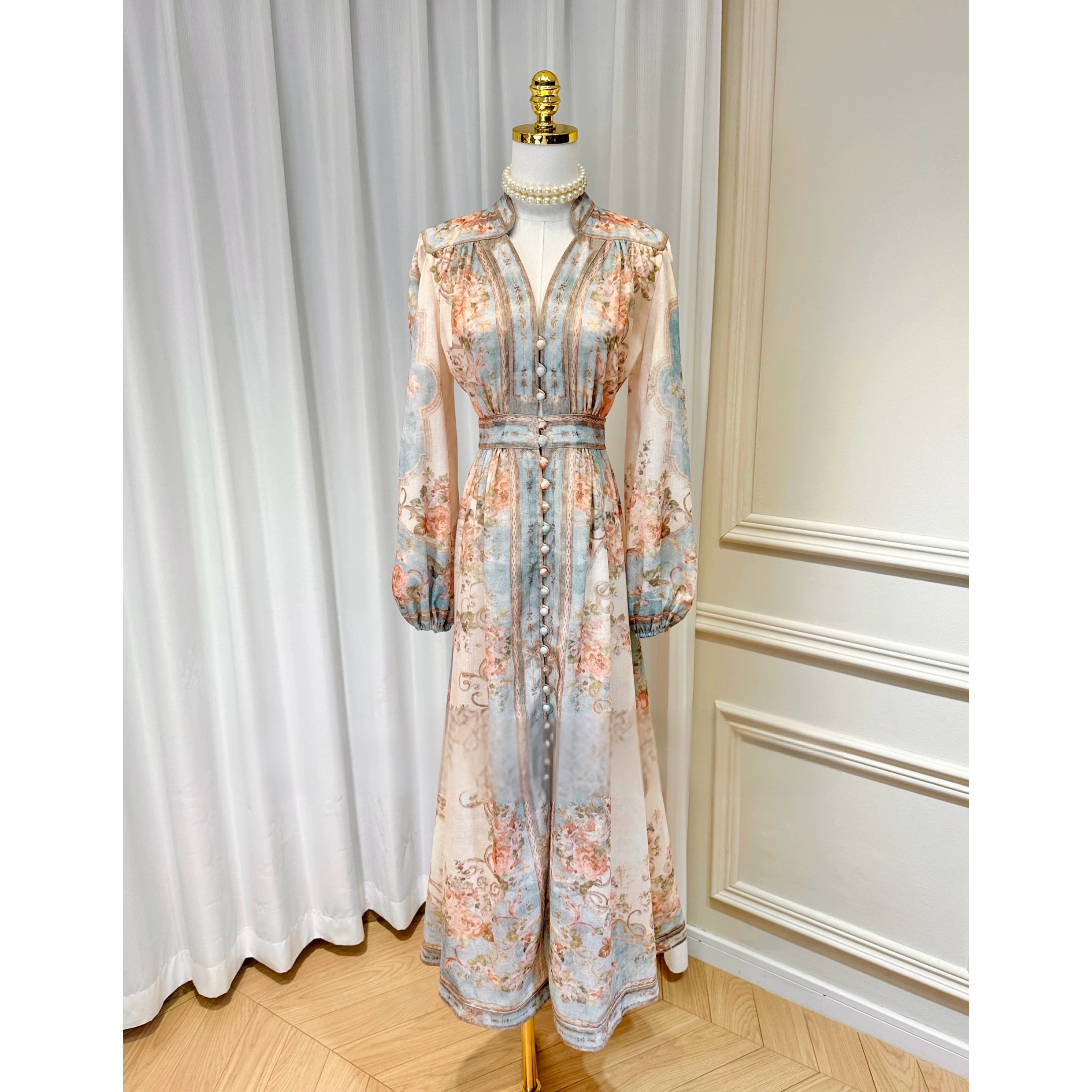 澳洲复古印花小香风碎花连衣裙甜美气质茶歇温柔海边度假沙滩长裙,女装/女士精品,连衣裙,淘宝优惠券,粉丝福利购,淘宝优惠卷