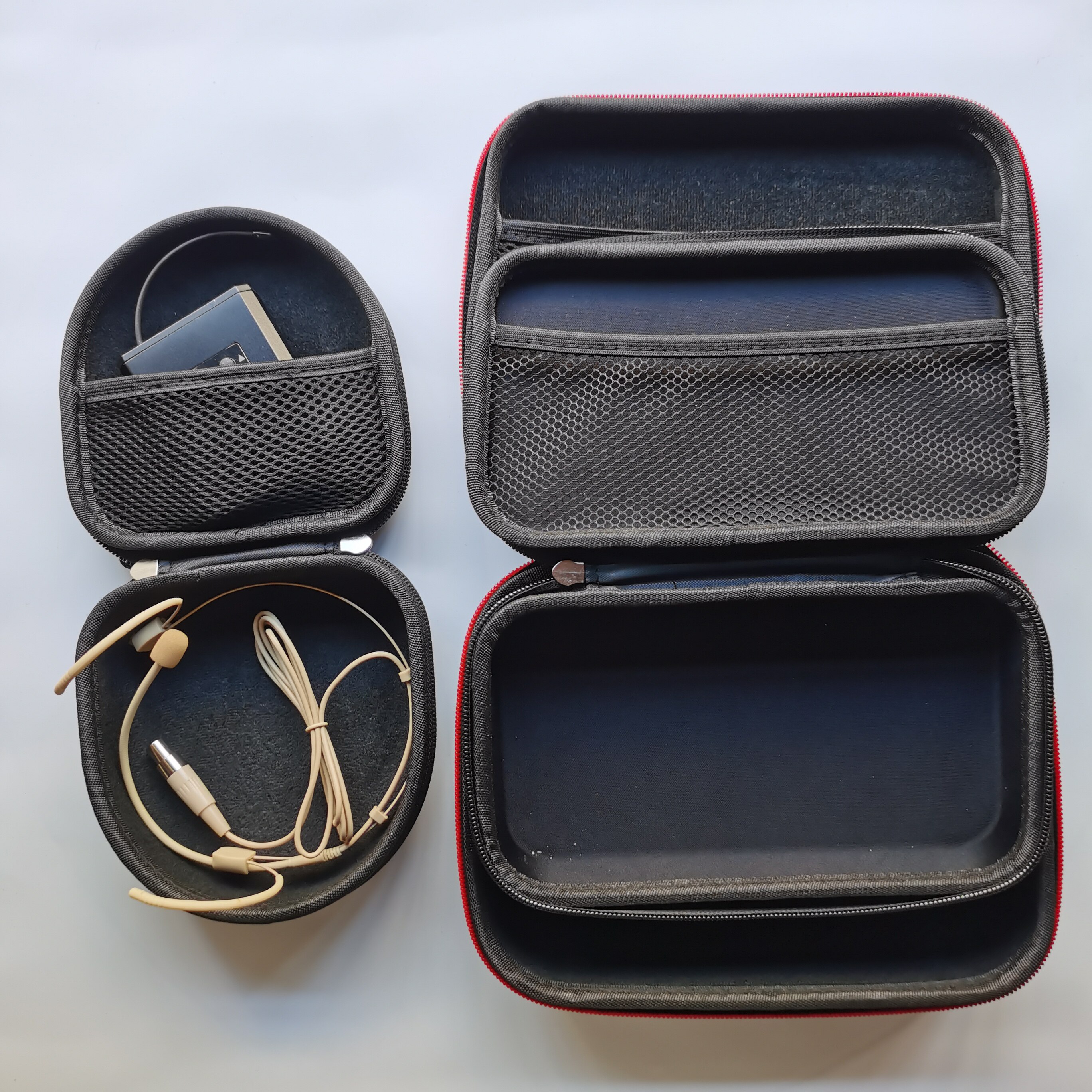 无线腰包发射器头戴耳麦领夹麦手持麦线话筒便携包收纳盒子收纳包