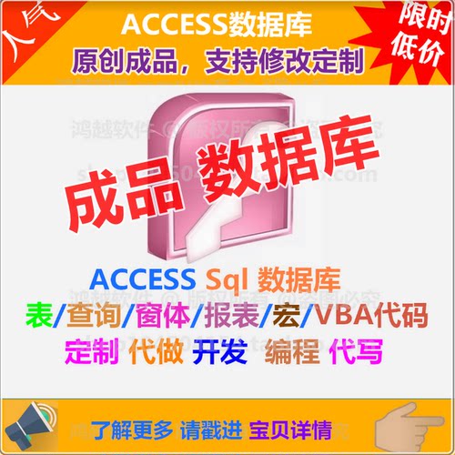 ACCESS数据库原创成品表查询窗体报表制作帮做定制定做编程开发