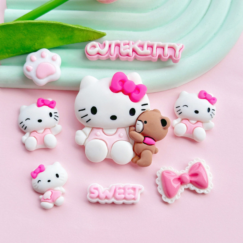 可爱小猫套装树脂diy饰品手机