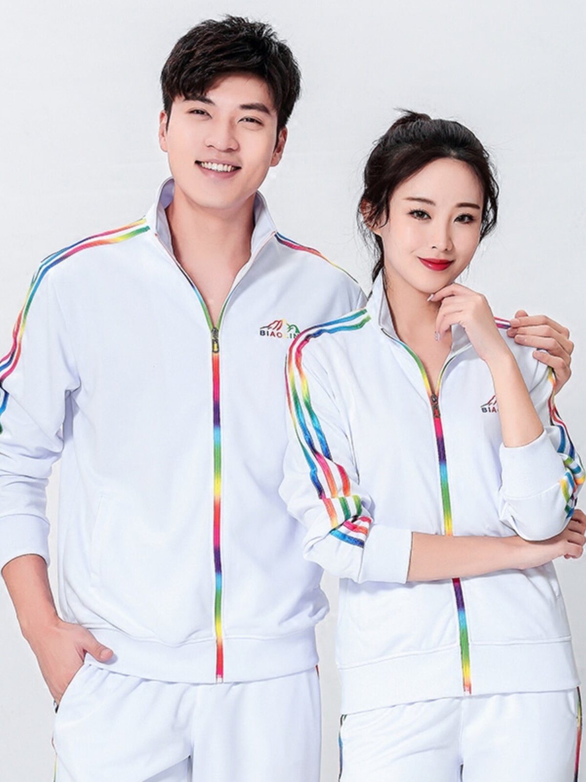 봄 가을 남녀공용 자무스 스퀘어 댄스 운동복 보온 방풍 긴팔 가디건 중노년 에어로빅 단체 구매 의류