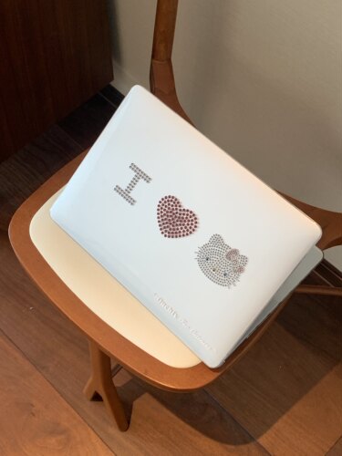 ouchtv原创仿镶钻kitty头像适用于苹果笔记本电脑保护壳pc透明材质
