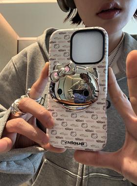 ouchtv原创升级款金色粉KT韩国菲林二合一磁吸适用于iphone16promax