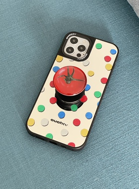 尝鲜价【Bonne journée系列】草间弥生原创彩色波点环保材质镜面适用于iphone14手机壳全包边加厚手机壳