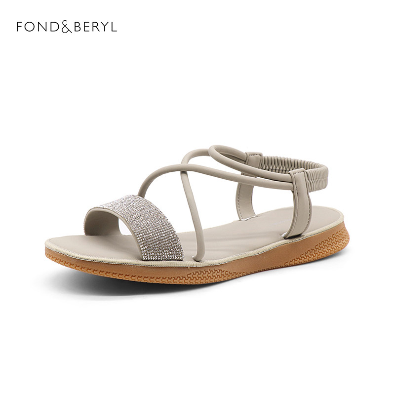 Fondberyl/菲伯丽尔夏季圆头露趾一脚蹬低跟平底凉鞋女FB22115055,女鞋,时装凉鞋,淘宝优惠券,粉丝福利购,淘宝优惠卷