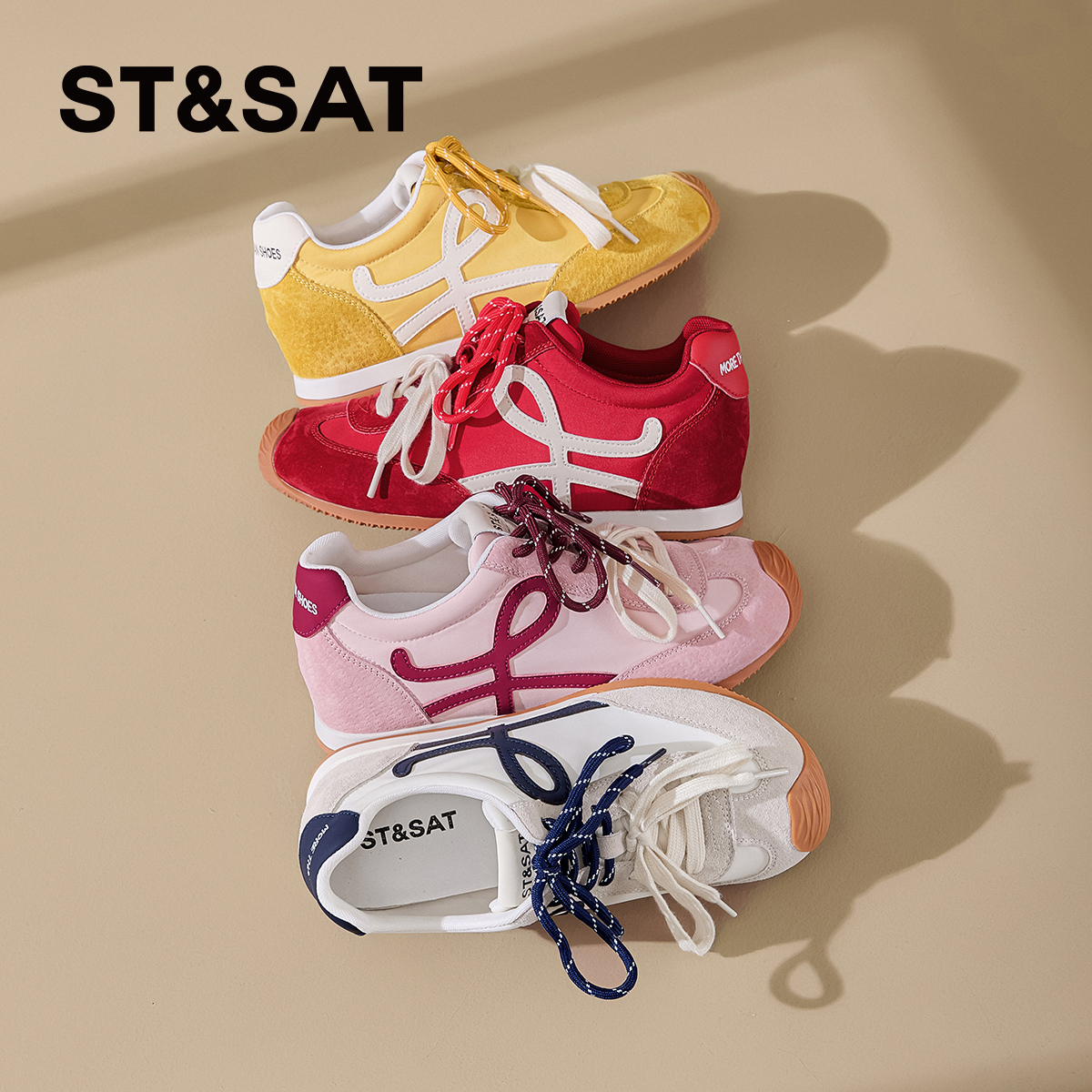 星期六双系带舒适百搭休闲德训鞋