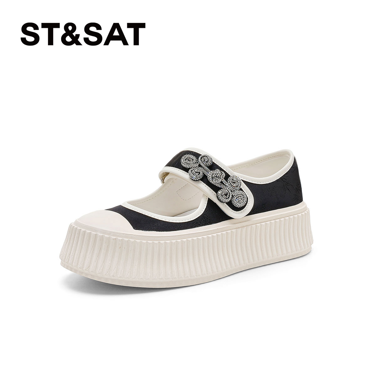 星期六新中式一字带休闲单鞋女