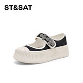 St&Sat 女SSC2111D50 厚底浅口单鞋 星期六夏季 水钻魔术贴玛丽珍鞋