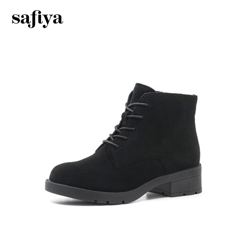 safiya/索菲娅秋冬绒面女马丁靴
