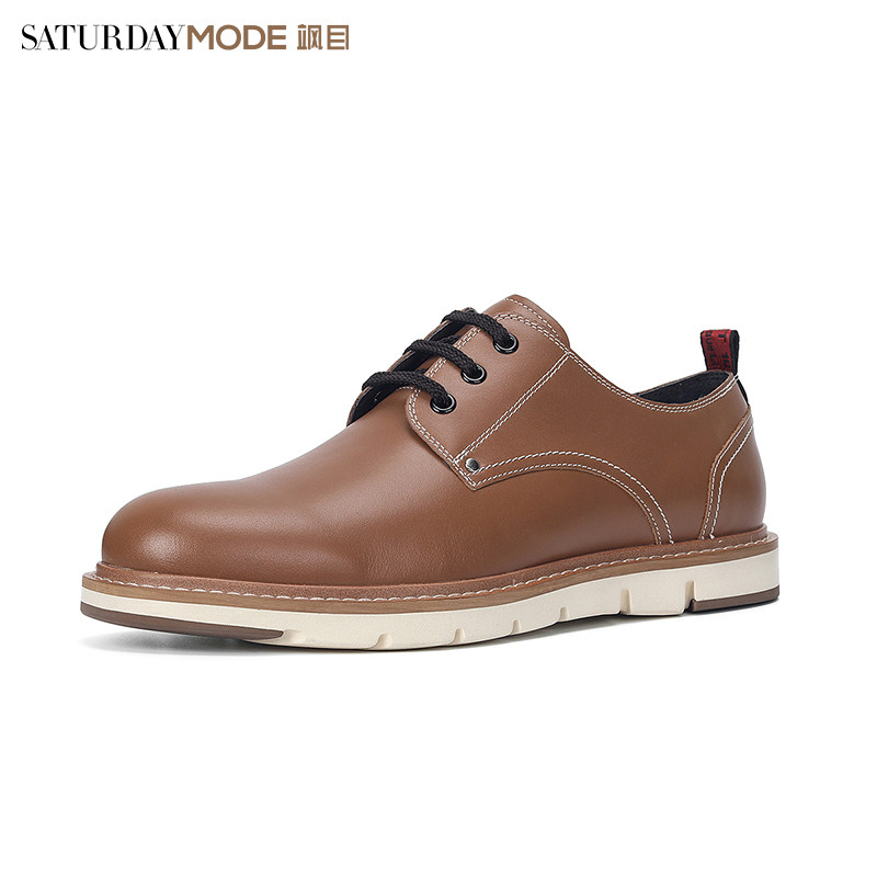 SATURDAYMODE时尚百搭厚底皮鞋男