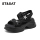水钻蝴蝶结一脚蹬厚底露趾凉鞋 St&Sat 星期六夏季 女SSD2115CQE
