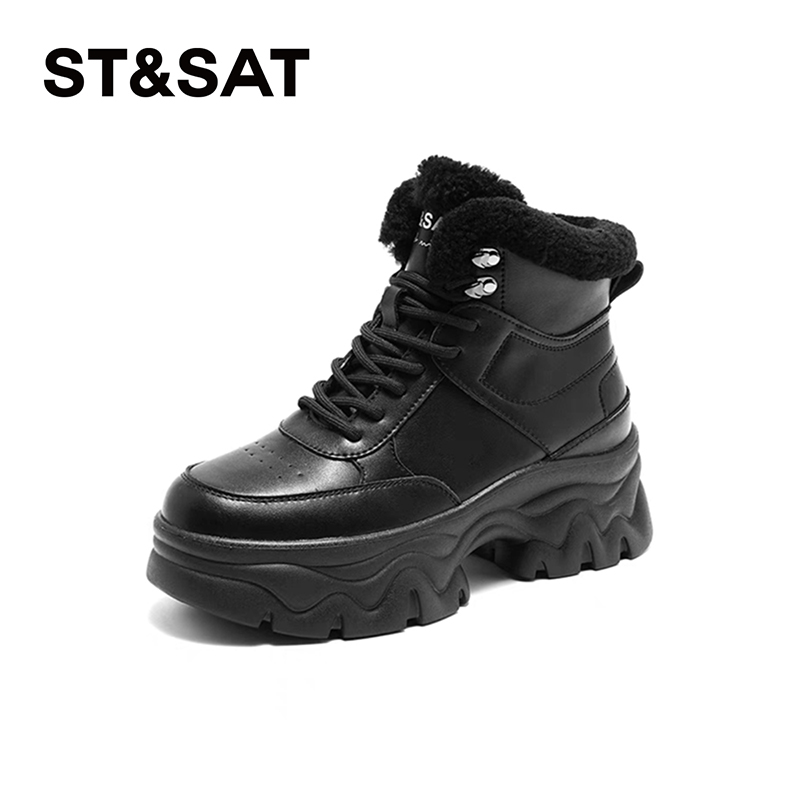 星期六厚底百搭保暖绒里休闲鞋女