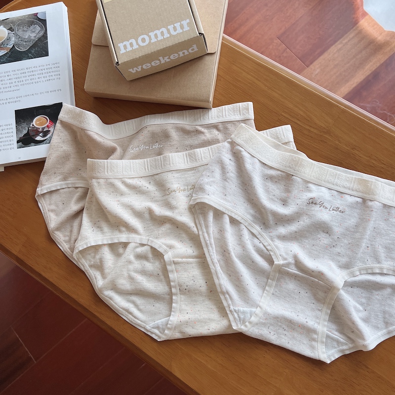 海盐芝士饼干~巨软好穿不勒腿彩点纱中腰内裤女包臀三角裤