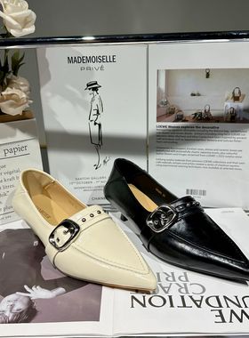 H88266时尚潮流单鞋女春夏新款舒适低跟皮带扣套脚通勤爆款女鞋