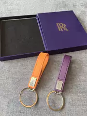 Rolls-Royce Car Keychain Pu Pure Color Zinc Alloy Metal Leather Keychain Handmade Leather Keychain