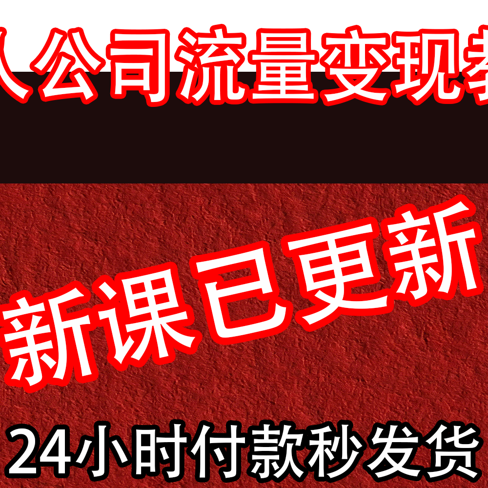 一人公司流量变现教程个人ai创业教育职场智能体小白文档资料课程