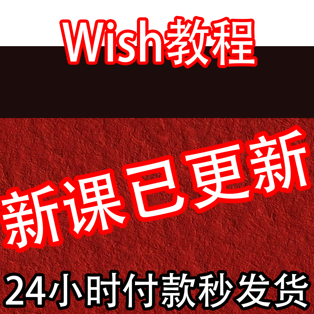 wish视频课程卖家店铺外贸推广指导培训运营教程开店跨境电商