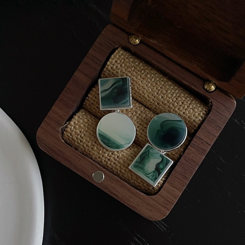 绿野仙踪 晕染纹耳钉复古法风板材切割几何设计高级感耳环不对称,饰品/流行首饰/时尚饰品新,耳钉,淘宝优惠券,粉丝福利购,淘宝优惠卷