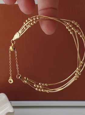 上新9折 多层珠珠链手串珠子手链女轻奢小众设计感高级气质手饰