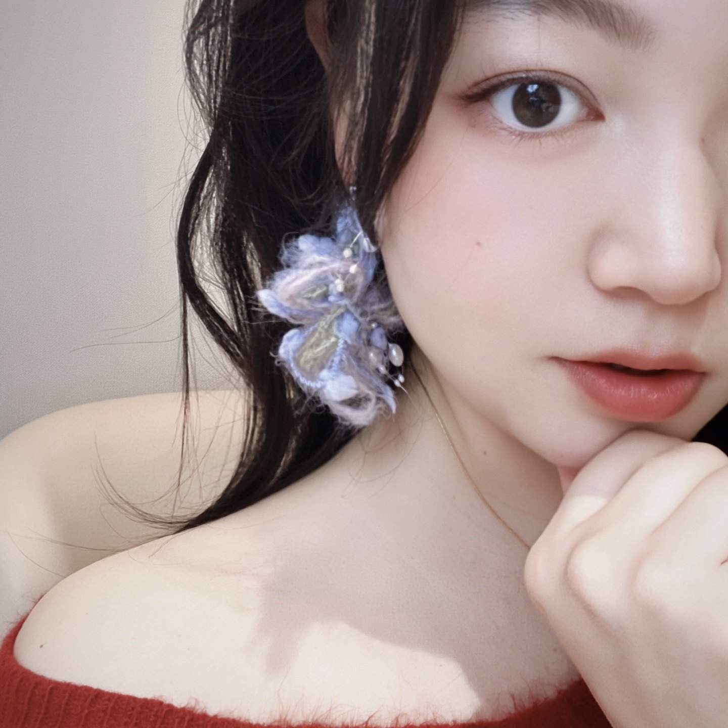 上新9折 手工毛线花朵珍珠耳环夸张出片小清新文艺风耳饰女毛绒感,饰品/流行首饰/时尚饰品新,耳环,淘宝优惠券,粉丝福利购,淘宝优惠卷