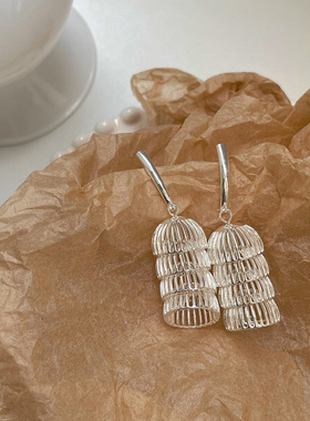 笼中月董洁同款复古耳饰女冷淡风软山耳环高级感耳夹softmountain