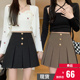 大码 百褶裙半身裙女秋冬2022年韩版 学院风高腰显瘦短裙遮胯a字裙