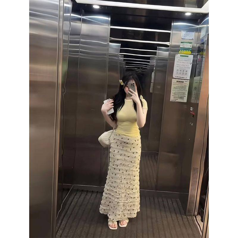 多巴胺2025蝴蝶结半身裙度假印花蕾丝碎花鱼尾长裙裙子显瘦春夏季,女装/女士精品,半身裙,淘宝优惠券,粉丝福利购,淘宝优惠卷