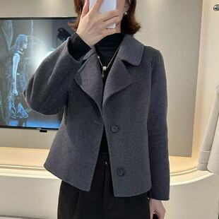 毛呢西装外套矮个子女士春秋冬季英伦风爆款小个子气质呢子大衣