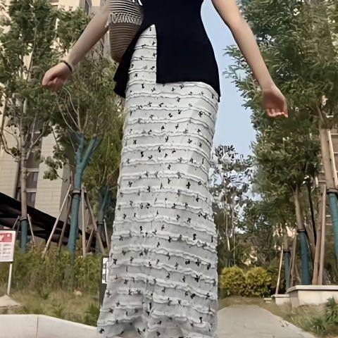 新款夏季韩系度假蝴蝶结印花蕾丝碎花鱼尾半身裙纯欲长裙显瘦裙子,女装/女士精品,半身裙,淘宝优惠券,粉丝福利购,淘宝优惠卷