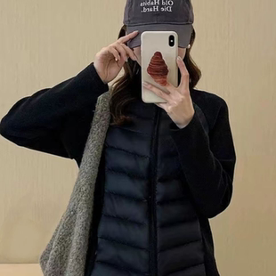 最新款显瘦不臃肿轻薄有型拼接款棉服女修身内胆立领运动户外套冬