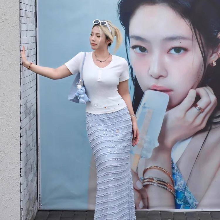 温柔风碎花蝴蝶结设计感半身裙女夏季2025新款大码度假风鱼尾裙子,女装/女士精品,半身裙,淘宝优惠券,粉丝福利购,淘宝优惠卷